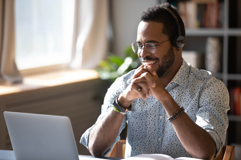 Man watching viral videos online